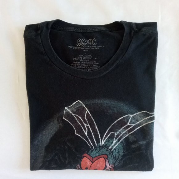 AC/DC Fly On The Wall Tour black T-Shirt size Large runs smaller - Picture 7 of 8